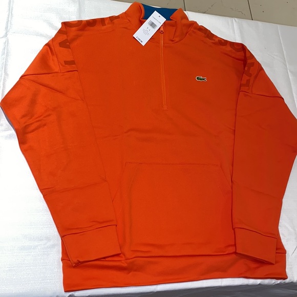 Lacoste Men's Orange Sport Fleece Zip Up Sweatshirt BRAND NEW! GOING FAST 🧡👀